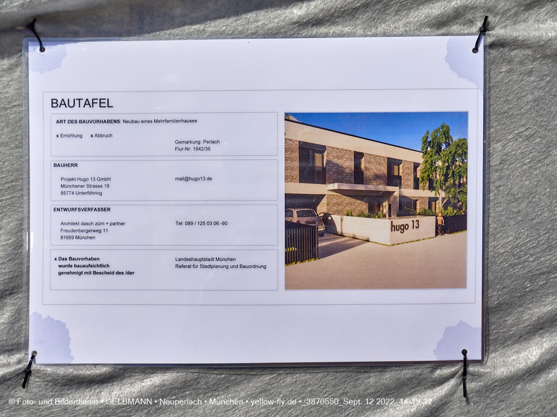 12.09.2022 - Baustelle an der Niederalmstraße 16 und Hugo-Lang-Bogen 13 in Neuperlach-Trudering